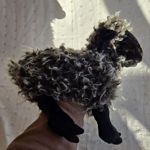 Folkmanis Puppets Plush Stuffed Animal Black Sheep Toy - Black and Grey
